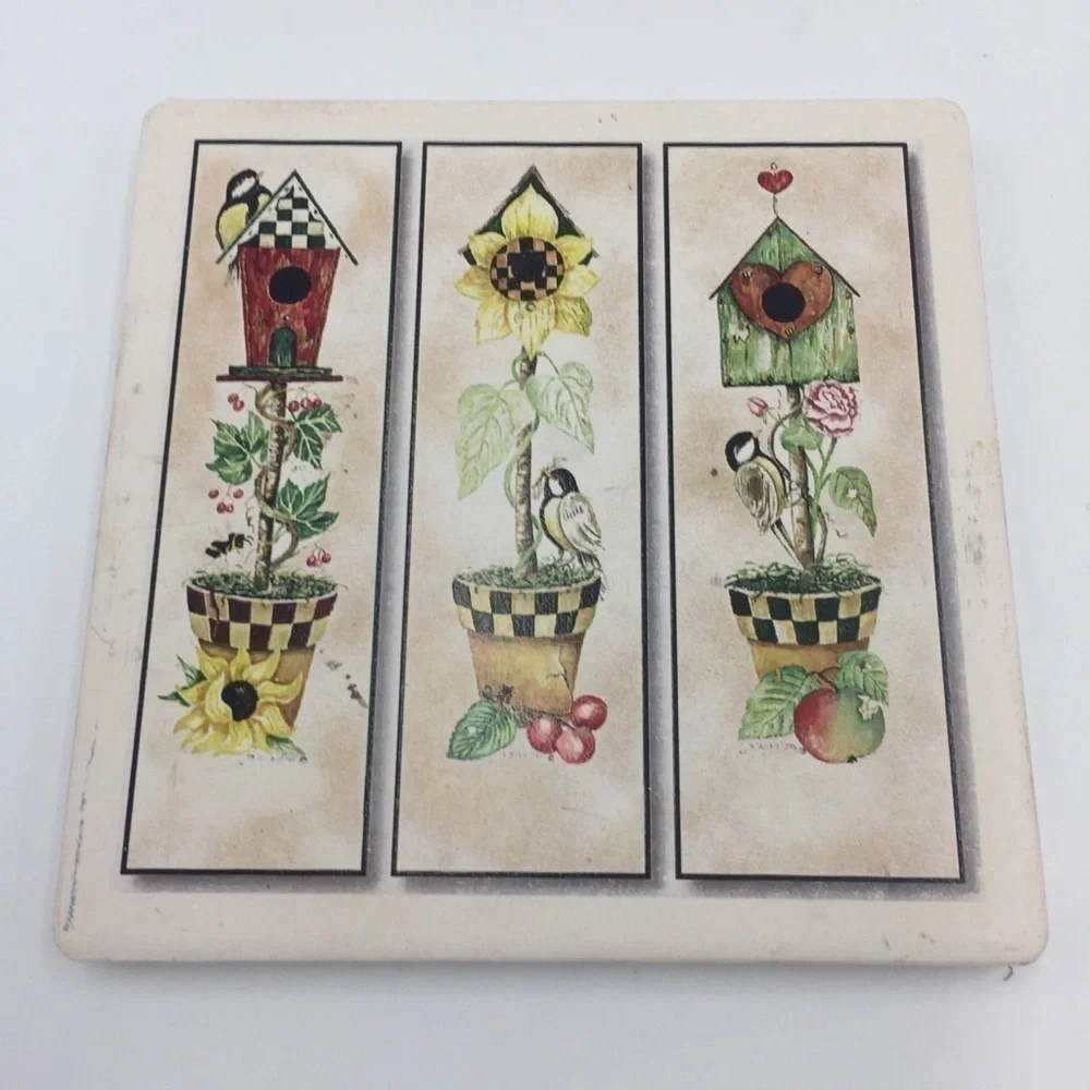 Vintage Inspired Garden Picture Ceramic Coasters